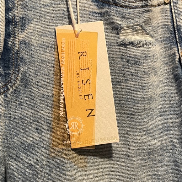 Risen Light Blue Flare Jeans with Fringe Hem - Picture 6 of 9